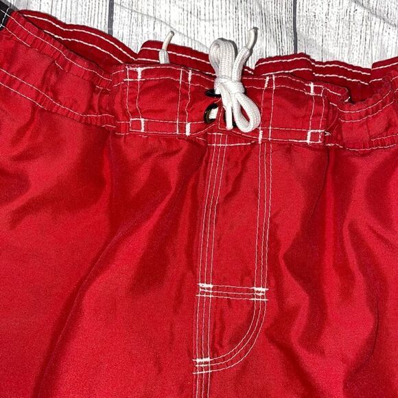 OP boys bathing suit w/tie front, mesh lining, side pocket sz 8 boys - Picture 2 of 5